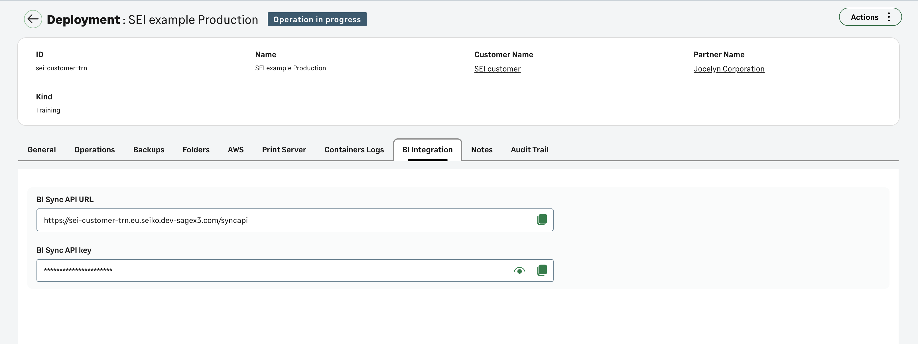 Locate BI Sync API